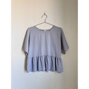 Wilfred Aritzia Macee Peplum Blouse in Chambray Size SMALL